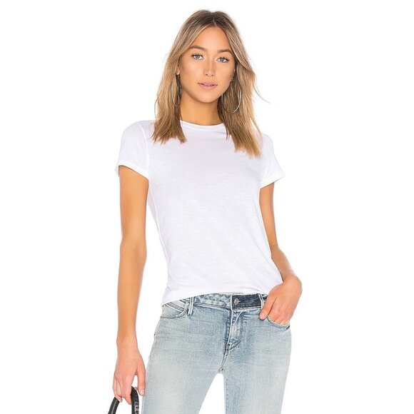 VINCE Essential white Pima Cotton Crew Neck T-Shirt Size M - Picture 1 of 6